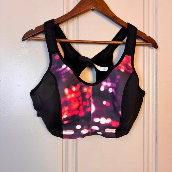 Livi Active High Impact Molded Underwire Sports Bra 44 C Black multi color - Picture 2 of 9